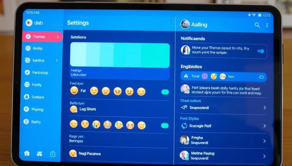 Customization options in Dab messaging app