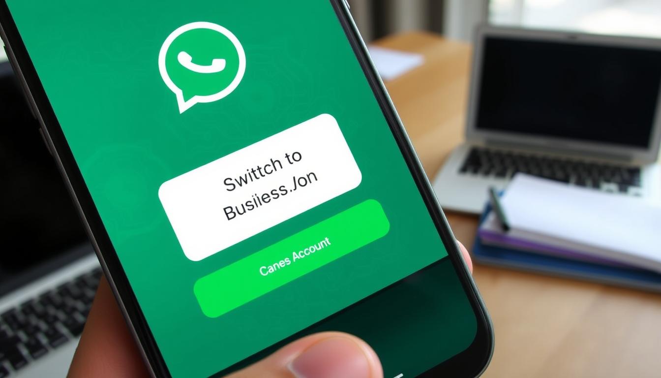 change whatsapp to business account