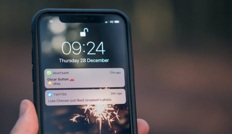 A phone where a user try to recover whatsapp message
