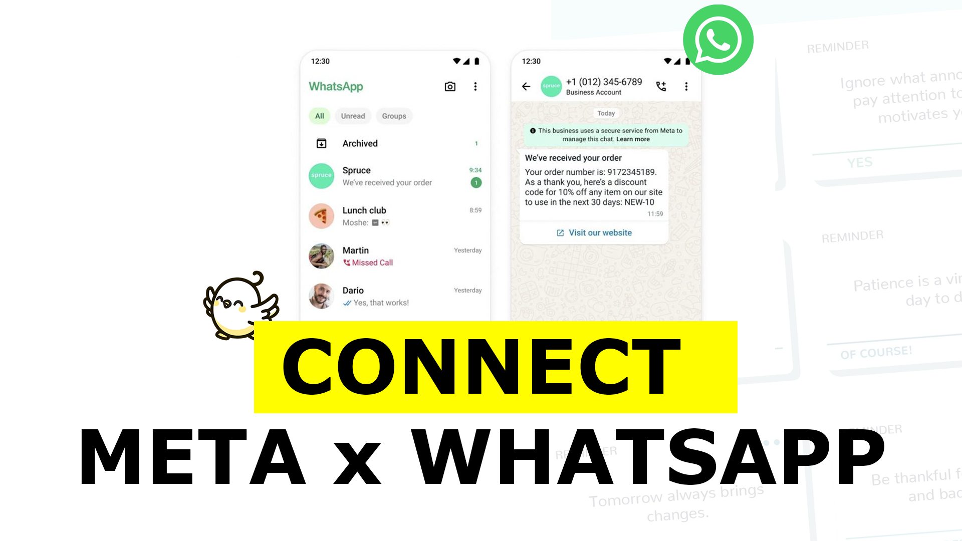 Illustration de la connexion de Meta avec Whatsapp